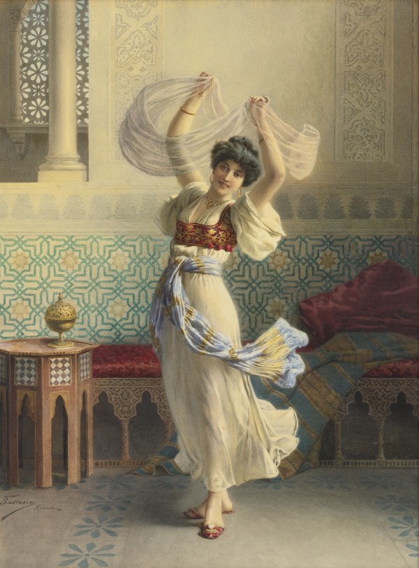 An Oriental woman dancing by Stephan Sedlacek